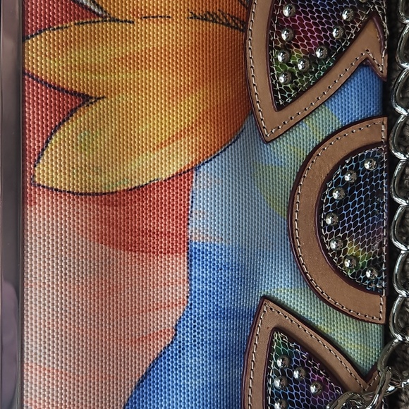 Tallula Tate 3 in 1 Floral Colorful Bag Clutch Kisslock Silver Hardware - Picture 10 of 10